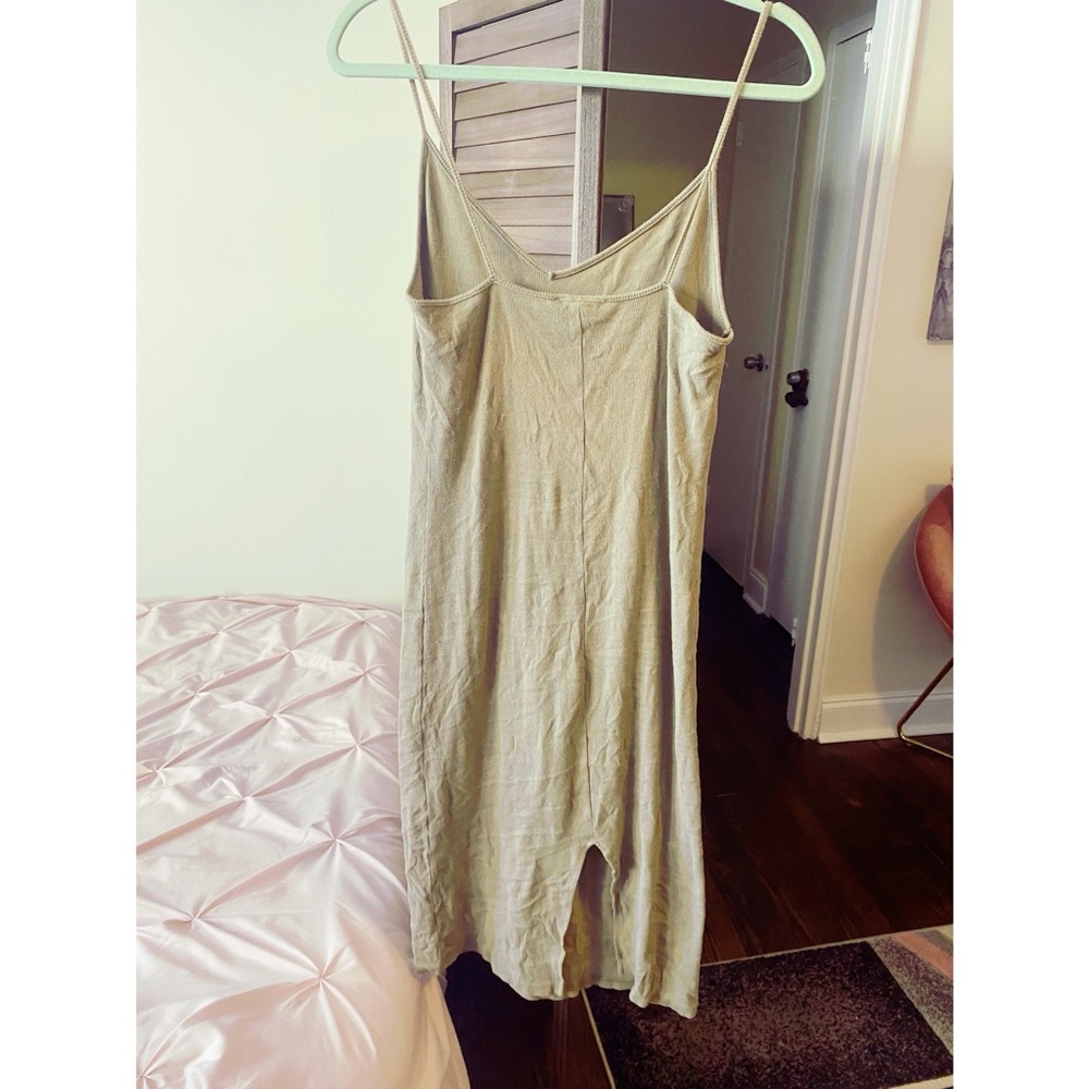 Tan Ribbed Bodycon Dress - Picture 2 of 2